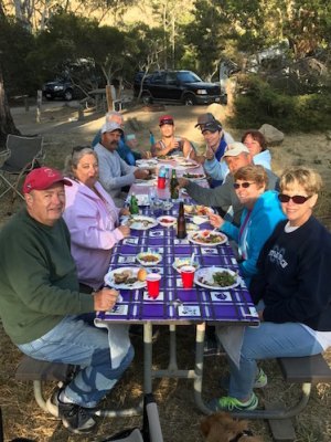 The Lemoore RV Club enjoys dinner on a recent trip.